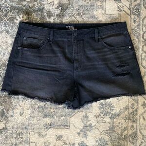 Time and Tru Distressed High Waisted Shorts